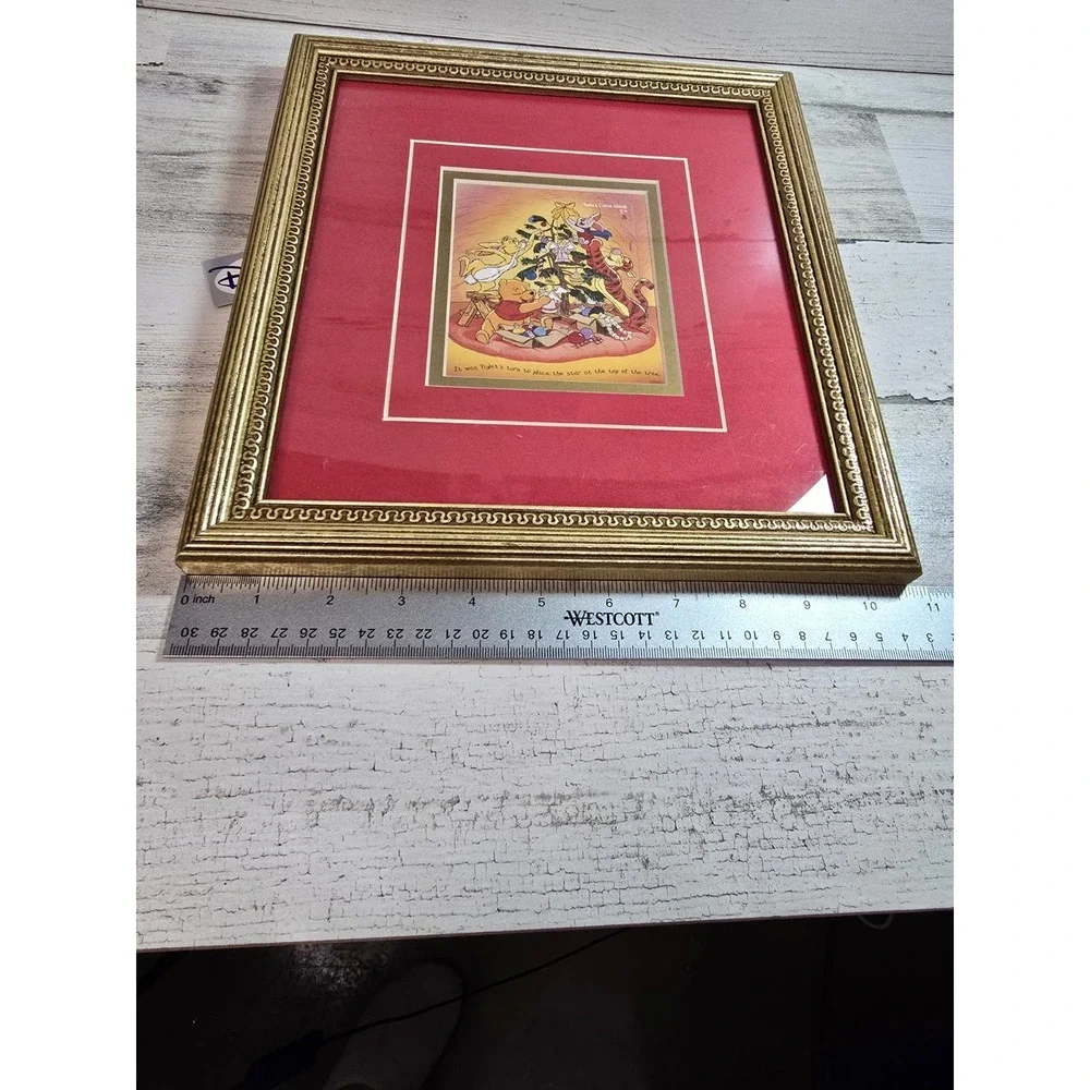 Disney Winnie the Pooh Friends Christmas‎ Framed Stamp Art 1996 Turks Caicos COA